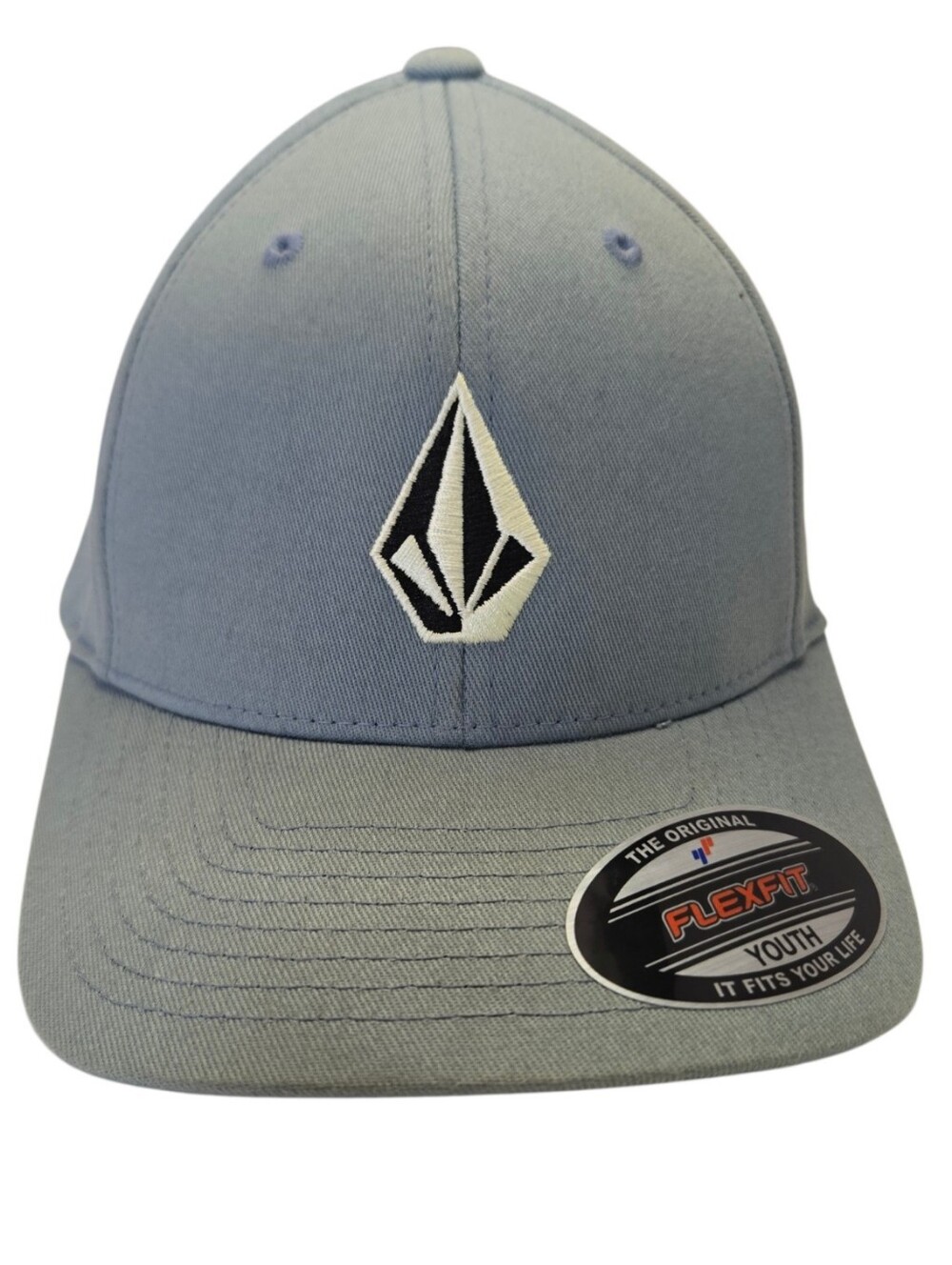 🧢 Volcom Youth Flexfit Baseball Cap Gray Stretch Fit NWT